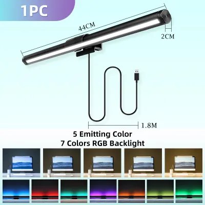 5 Colors RGB Led Monitor Light Bar For Curve Screen Lights 40cm Linear Screen Bar Computer Hanging Light Desk Lamps Table LCD Led Study