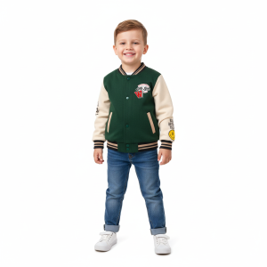 Jaket Baseball Varsity Anak Laki Laki Bahan Fleece Tebal dan Premium Distro Usia 2-8 Tahun