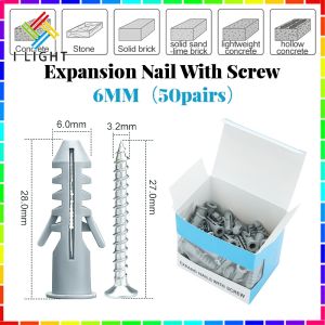 (Fast Delivery)Per Box(50Pairs) 6mm/8mm/10mm Heavy-duty Tox with screw/Expand nails with Screw