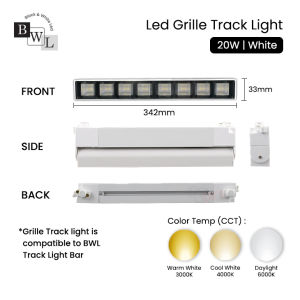 BWL LED Grille Light 20W Track Light Foldeable Grille Light 6000K 4000K 3000K
