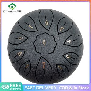 6 inch Steel Tongue Drum Hand Pan Tank Drum with Bag 11 Tune Musical Instrument Lightweight Portable Music Elements