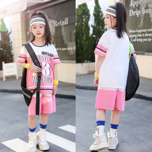 LS Show Summer Childrens Basketball Suit for Boys and Girls Korean Version Sportswear Two Pieces of Quick Drying Casual Fake Jerseys for Big Children