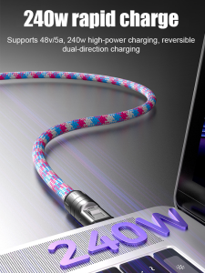 Dual-purpose Phone Lanyard And Data Cable 240W Phone Lanyard Charge Cable 2 In 1 Type-C To Type-C Super Fast Charge Data