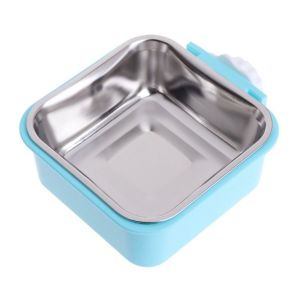 CUTE ELVES Rabbit Small Pet Plastic Square Hanging Anti-overturning Food Dish Dog Crate Bowl Water Feeder Container