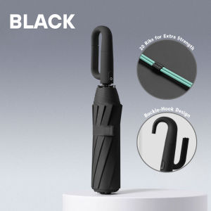 Extra Large Automatic Umbrella Ring Buckle Handle UV Protection Foldable Windproof Payung Lipat Automatik 自动雨伞 OUT03