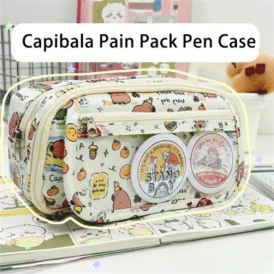 Large Capacity Canvas Pen Bag Student Stationery Cute Stationery Case Gifts