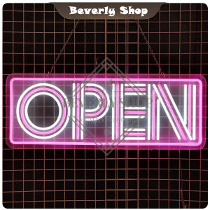 OPEN ขนาด 80 X 30 X 2cm ป้ายไฟนีออน หน้าร้าน ป้ายไฟตัวอักษร ตกแต่งหน้าร้าน สร้างความโดดเด่นให้ร้านคุณ