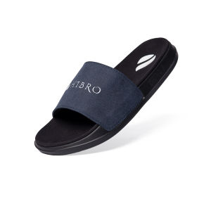 Hibro Achromatic - Sandal Slide Soft Suede Casual Slop Pria Wanita - Navy Black