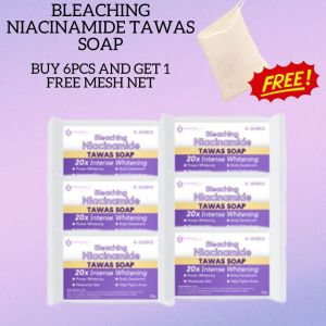 6pcs  Bleaching Niacinamide Tawas Soap Get 1 Free Mesh Net 20x Intensense Whitening