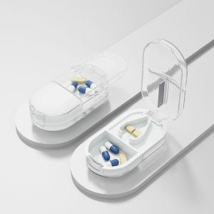 Vixplorn Pill Organizer Travel Case Weekly 7 Day 14 Slot Daily Two Times Snap Lock Compact Storage