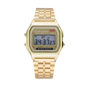 KAMJE Jam Tangan Pria Wanita Digital LED Tali Rantai Stainless Steel Waterproof