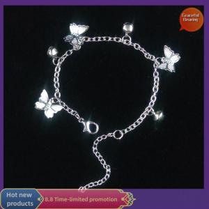 Graceful Fashion Pretty Butterfly Bell Pendant Chain Bracelet Exquisite Charm Adjustable Wedding Bangle Cute Women Lady Jewelry Party Gift