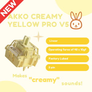 ⚡[Local Seller/INSTOCK]⚡ AKKO Creamy Yellow Pro V5 Creamy Thocky Linear Switches Custom Mechanical Keyboard Hotswap | 1 qty = 5 switches