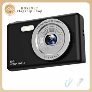 【HRFS】 4K Vlogging Camera with Fill Light (TF Card Not Included) Portable Mini HD Video Camera Multiple Modes Gift for Kids Teens and Starters