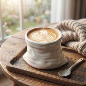 GAOSU Non-slip Bag Ceramic Cups Large-caliber Heat-resistant Cloth Bag Shaped Mug Beverage Cup Hand-crafted Espresso Cup Home Decoration