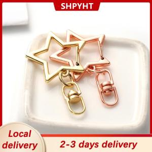 [COD] SHPYHT Local delivery Ship within 24 hours 10pcs Star Pentagram Hollow Key Chain Key Ring DIY Accessories Lobster Clasp