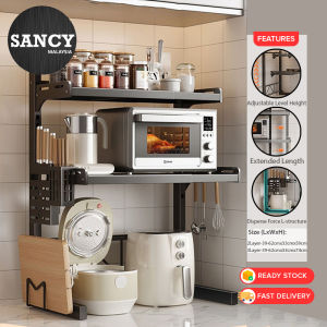 SANCY 2/3 Layer Adjustable Kitchen Rack Microwave Oven Rack Seasoning Rack Carbon Steel Storage Rack Rak Dapur Berlapis - Fulfilled by SANCY