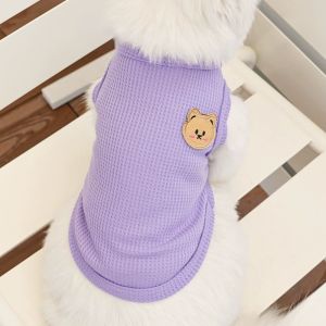 Waffle Bear Pet Dog Clothes For Boy Female Puppy Shitzu Clothing Terno Cats Vest Breathable Thin Section