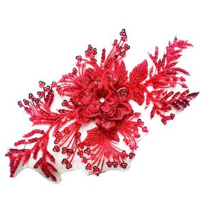 NEXASHOP Colored Applique Lace Flower Stickers Flower Cloth Pieces Bead Accessories Handmade Nail Beads DIY Materials Embroidery Accessories DIY Embroidery Lace Wedding Dress Decoration