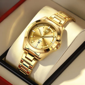 นาฬิกาผู้หญิงแฟชั่นปฏิทินใหม่นาฬิกาควอตซ์เรืองแสงนาฬิกาสายเหล็กกันน้ำ