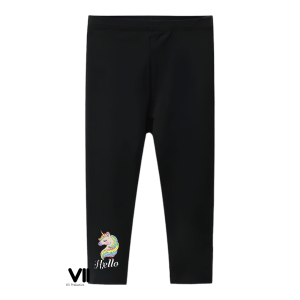 Legging Anak Cewe Usia 1-10 Tahun Bahan Kaos Katun Spandek Nyaman Berpori Lembut Sablon Unicron Hello / Bawahan Anak Perempuan / Legging Ketat