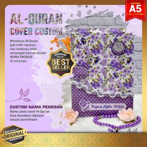 Alquran custom Hard Cover Kain Katun Bunga Cantik free request nama dan pilihan isi Al-Quran : terjemah hafalan terjemah tajwid dan non terjemahan