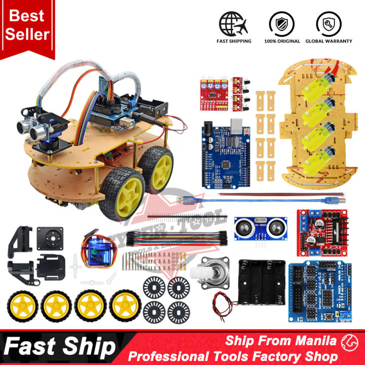 4WD Smart Robot Car Kit – Arduino-Compatible DIY Robotics Starter Set ...