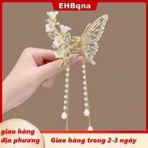 [COD] EHBqna 3PF Ship within 24 hours Tinh tế Rhinestone bướm tua tóc Claw Clip Hàn Quốc mới ponytail Braid ngọc trai Kẹp Tóc Cô Gái cua kim loại mũ Quà Tặng