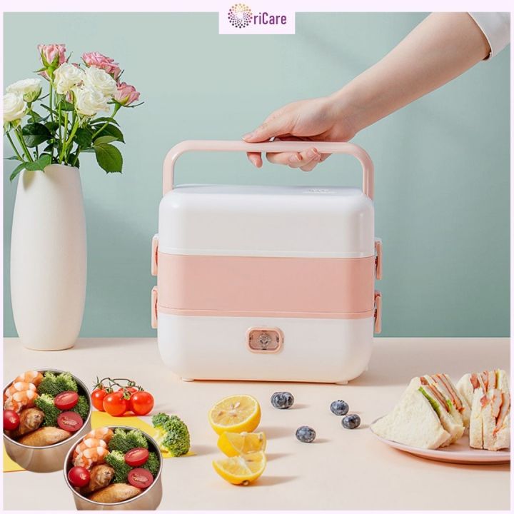 Portable electric lunch box steam cook reheat 2 4 bowls lazada