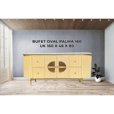 Bufet Rata Oval Palma Panjang 160 cm