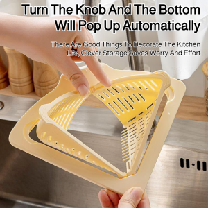 Magnetic Sink Drain Basket Household Triangular Suction Cup Kitchen Filter Leftover Food Scraps Faucet Storage Rack家用厨房水槽磁吸沥水篮