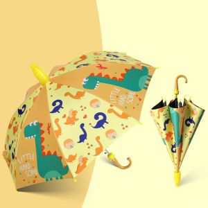Cartoon Childrens Umbrella Automatic Cute Dinosaur Umbrella For Boys Girls Kindergarten Sunshade Long Handle Umbrella