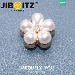 Metal jibbitz cross charm Shoe Buckle Shoe Accessories metal Texture Pearl Flower DIY Fashion Decorative Buckle