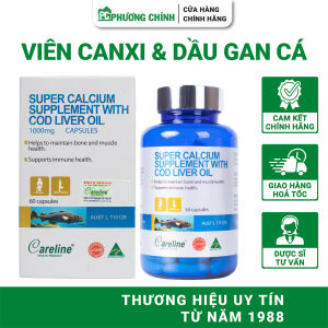 Viên Uống Bổ Sung Canxi & Omega 3 Careline Super Calcium Supplement With Cod Liver Oil 60 Viên/Hộp