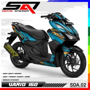 Decal Sticker Custoom Full Body VARIO 160 Dekal Stiker Variasi Motor VARIO 160 SDA.02