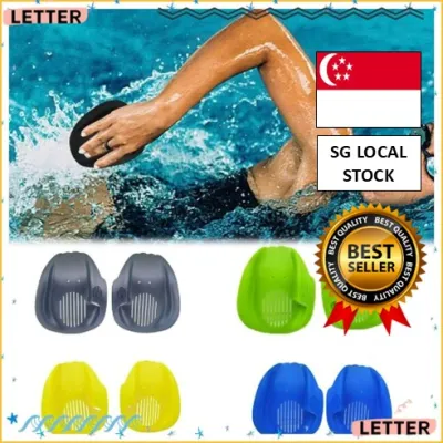 [SG 🚚] 1Pair Swimming Hand Paddles With Adjustable Straps Webbed Swim Training Hand Fins Unisex Ergonomic Comfortable