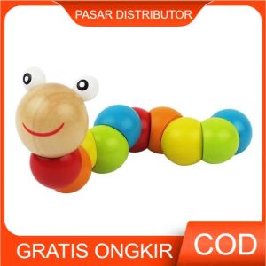 Mainan Anak Ulat Kayu 1030 Mainan Wooden Puzzle Mainan Montessori Anak Mainan 3D Puzzle Mainan Anak Perempuan - Mainan Anak Laki Laki