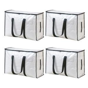 Sturdy Net Handle Storage Bag See-Through Oversized Waterproof Pattern for Seasonal Clothes Bedding Organization