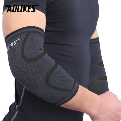 Băng bảo vệ khuỷu tay cao cấp AOLIKES A-7547 co dãn đàn hồi hỗ trợ chơi Bóng đá Bóng Rổ Bóng Chuyền Sport Elbow Support