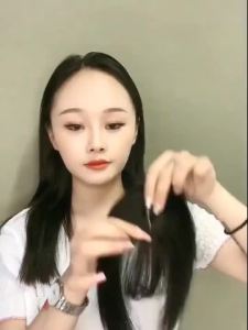 4*8-25ซม. ผมหน้าม้า 3D ฝรั่งเศส 100% ผมมนุษย์ ชิ้นเสริมผม ปกปิดผมขาว ระบายอากาศได้และน้ำหนักเบา เพิ่มปริมาณผมสำหรับผู้หญิง