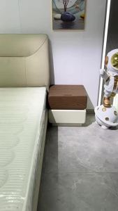 【SG⚡】Medieval-Style Creative Design Rotating Solid Wood Bedside Table Home Bedroom Luxury Simple Modern Storage Cabinet