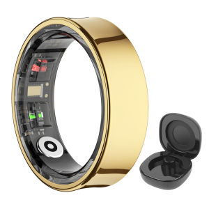 R09 Smart Ring - IP68 Waterproof Fitness Tracker with 24/7 HR & SpO2 Sleep Tracking Activity Tracker for Men Women Gift Idea for Birthday Valentines Day Compatible with Android iOS Includes Wireless Charging Case