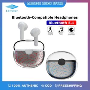 Mezone KS15 Wireless Headphone Bluetooth 5.1 Low Latancy Gaming Earphone Long Battery Headset Fast Charging Earbuds Touch Control With Microphone Waterpoof For iOS Android