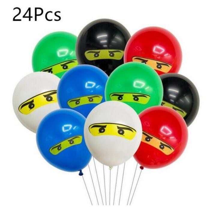 25pcs Ninja theme balloon set children s birthday party Ninjago