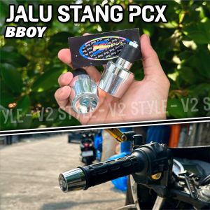 JALU BALANCER STANG MODEL PCX STANDAR JALU BANDUL STANG PCX CHROME SEPASANG KIRI KANAN JALU STANG UNIVERSAL JALU STANG MOTOR SET 2BIJI JALU STANG CROME CROM SET BANDUL STIR BAREND BAR END MOTOR COCOK MOTOR NINJA CBR PCX NMAX AEROX LEXI MIO BEAT VARIO FINO