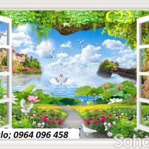 Tranh gạch men 3d ốp tường cửa sổ - XCXV74