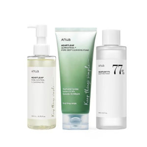new Korean Heartleaf Deep Cleansing Foam77 Acne Soothing Toner and Facial Moisturizing Oil Control Makeup Remover Oil Products Set hot