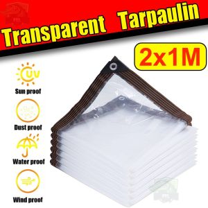 【Free Rope】Transparent Trapal Waterproof Makapal With Rope Thick PE Rainproof Cloth for Garden and Outdoor Use UV Resistant Clear PVC Plastic Outdoor Garden Sunshade Cover
