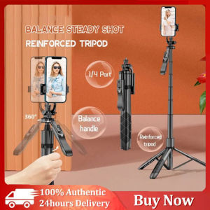 【FAST Delivery】1.7meters Tripod Bluetooth Selfie Stick Gimbal Stabilizer Tripod Stand Foldable Monopod 1530mm Extra Long Selfie Stick Remote Control with 1/4 Adapter for Gopro Action Cameras phones