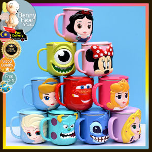 In Malaysia 3D Disney Mickey Minnie Kids Drinking Water Milk Cup 316 Stainless Steel With Cover Portable Childrens Scale 260ML